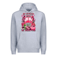 Heather Grey in october we wear pink halloween school bus Premium Hoodie - LillyAllenDesigns