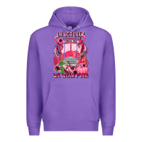 Purple in october we wear pink halloween school bus Premium Hoodie - LillyAllenDesigns