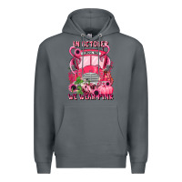 Rock in october we wear pink halloween school bus Premium Hoodie - LillyAllenDesigns