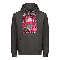 Smoke in october we wear pink halloween school bus Premium Hoodie - LillyAllenDesigns