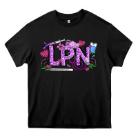 Black Valentine LPN Heavy Core Tee - CowhideDigitalArt