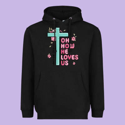 Oh How He Loves Us Ephesians 2 4 8 Heavyweight Hoodie Designed By Maliassmallbusiness