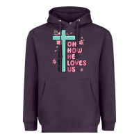 Plum oh how he loves us ephesians 2 4 8 Heavyweight Hoodie - MaliasSmallBusiness