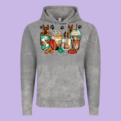 German Shepherds Coffee Cups Vintage Hoodie Designed By Zillion Design Studio