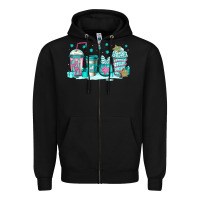 Black winter Christmas tree cakes coffee Zipper Hoodie - Jasminsmagicworld