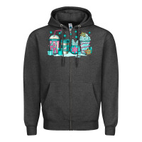 Charcoal Heather winter Christmas tree cakes coffee Zipper Hoodie - Jasminsmagicworld