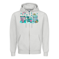 Dove Grey winter Christmas tree cakes coffee Zipper Hoodie - Jasminsmagicworld