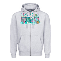Heather Grey winter Christmas tree cakes coffee Zipper Hoodie - Jasminsmagicworld