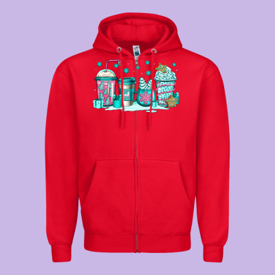 Winter Christmas Tree Cakes Coffee Zipper Hoodie Designed By Jasminsmagicworld