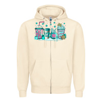 Sandshell winter Christmas tree cakes coffee Zipper Hoodie - Jasminsmagicworld