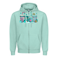 Seafoam winter Christmas tree cakes coffee Zipper Hoodie - Jasminsmagicworld
