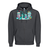 Smoke winter Christmas tree cakes coffee Zipper Hoodie - Jasminsmagicworld