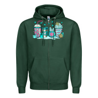 Sports Green winter Christmas tree cakes coffee Zipper Hoodie - Jasminsmagicworld