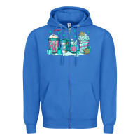 True Royal winter Christmas tree cakes coffee Zipper Hoodie - Jasminsmagicworld
