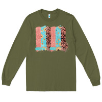 Army Green Sunflower Leopard Jute Pattern Brushstrokes Long Sleeve Tee - Bettercallsaul