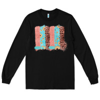 Black Sunflower Leopard Jute Pattern Brushstrokes Long Sleeve Tee - Bettercallsaul