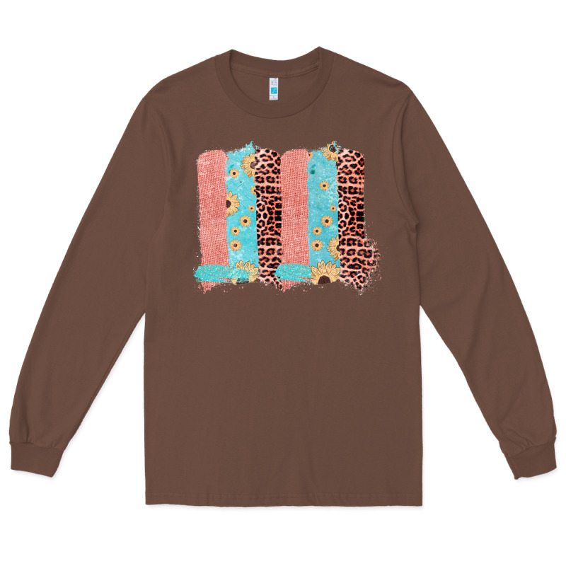 Sunflower Leopard Jute Pattern Brushstrokes Long Sleeve Tee by Bettercallsaul | Teevron