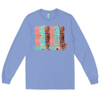 Colony Blue Sunflower Leopard Jute Pattern Brushstrokes Long Sleeve Tee - Bettercallsaul