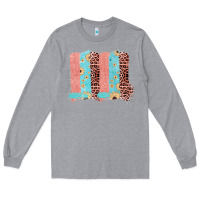 Heather Grey Sunflower Leopard Jute Pattern Brushstrokes Long Sleeve Tee - Bettercallsaul