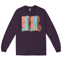 Plum Sunflower Leopard Jute Pattern Brushstrokes Long Sleeve Tee - Bettercallsaul