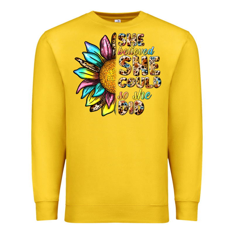 She Believed She Could So She Did Premium Sweatshirt by NancyCooperArtShop | Teevron