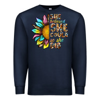 Navy she believed she could so she did Premium Sweatshirt - NancyCooperArtShop