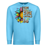 Ocean Blue she believed she could so she did Premium Sweatshirt - NancyCooperArtShop