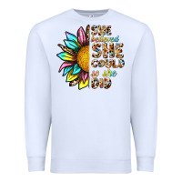 White she believed she could so she did Premium Sweatshirt - NancyCooperArtShop