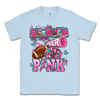 Dusty Blue in october we wear cheer pink football Classic Tee - AdoDesignShop