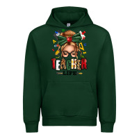 Forest Green teacher life blonde caucassian messy bun Urban Hoodie - texasbilliewilder