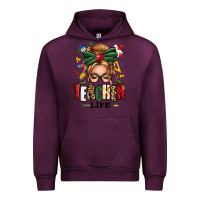 Mauve Wine teacher life blonde caucassian messy bun Urban Hoodie - texasbilliewilder