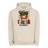 Pigment French Oak teacher life blonde caucassian messy bun Urban Hoodie - texasbilliewilder