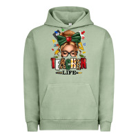 Pigment Oil Green teacher life blonde caucassian messy bun Urban Hoodie - texasbilliewilder