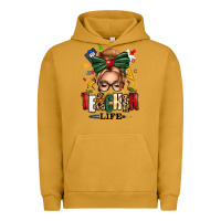 Pigment Peanut Butter teacher life blonde caucassian messy bun Urban Hoodie - texasbilliewilder