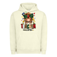 Pigment Pistachio teacher life blonde caucassian messy bun Urban Hoodie - texasbilliewilder