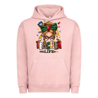 Pigment Salmon teacher life blonde caucassian messy bun Urban Hoodie - texasbilliewilder