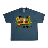 Midnight Navy camping is my happy place caravan Urban Heavy Tee - BarkalooDesign