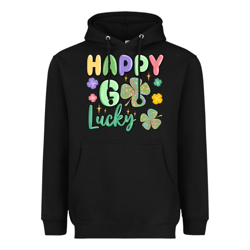 Happy Go Lucky Heavyweight Hoodie by MaliasSmallBusiness | Teevron