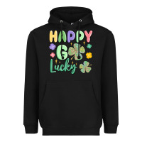 Black happy go lucky Heavyweight Hoodie - MaliasSmallBusiness