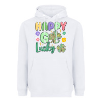 White happy go lucky Heavyweight Hoodie - MaliasSmallBusiness