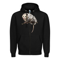 Black opossum Zipper Hoodie - LillyAllenDesigns