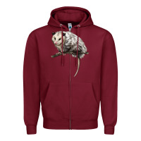 Burgundy opossum Zipper Hoodie - LillyAllenDesigns
