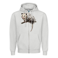 Dove Grey opossum Zipper Hoodie - LillyAllenDesigns