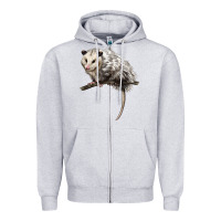 Heather Grey opossum Zipper Hoodie - LillyAllenDesigns