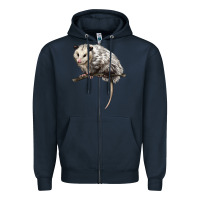 Navy opossum Zipper Hoodie - LillyAllenDesigns