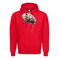 Red opossum Zipper Hoodie - LillyAllenDesigns