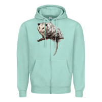 Seafoam opossum Zipper Hoodie - LillyAllenDesigns