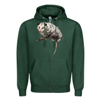 Sports Green opossum Zipper Hoodie - LillyAllenDesigns