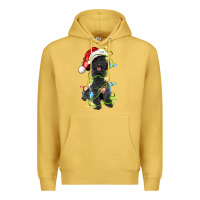 Antique Gold christmas black poodles dog Premium Hoodie - LillyAllenDesigns