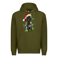 Army Green christmas black poodles dog Premium Hoodie - LillyAllenDesigns